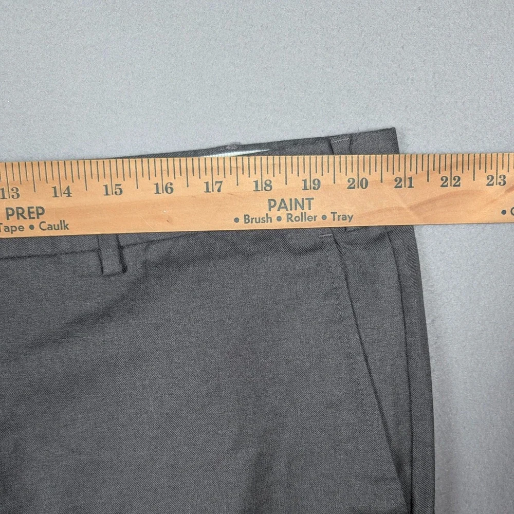 Santonelli Loro Piana Wool Dress Pant Mens 42x32 Grey Roma Flat Front Made Italy